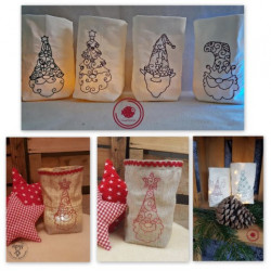 Stickserie ITH - Lichtbeutel Stylish xmas Gnomes